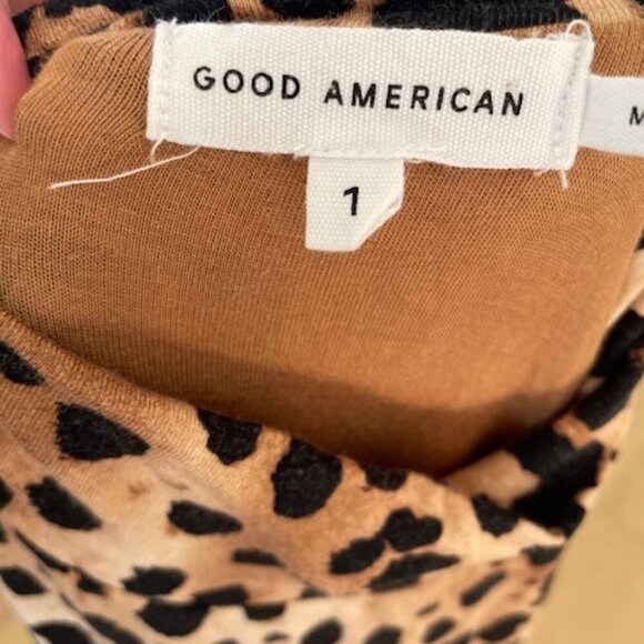 Good American Leopard Print Sundown Midi Dress Size Small/1 - Picture 4 of 5